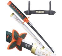REPLIKSWORD Mini Katana Shinobu Kocho Epee en Bois Kimetsu no Yaiba Sabre White Edition - 45cm + Presentoir Inclus