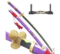 Repliksword One Piece Katana Tout en Bois Lame Bambou Epee Enma Sabre Zoro Meito + Présentoir Inclus