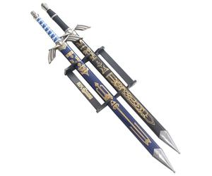 REPLIKSWORD Pack 2 Epees de Link en Bois Master Sword Epee Decoration Excalibur Mastersword Cosplay + Fourreau - Lame Decoration