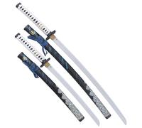 REPLIKSWORD Pack Katana et Wakizashi en Bois de Jin Sakai Sabres Ghost of Tsushima Epee Cosplay - Lame Decoration