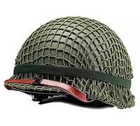 Réplique Casque en Acier De Casque Américain M1 De WW2,Casque De La Seconde Guerre Mondiale, équipement de la Seconde Guerre Mondiale en Acier avec Filet/mentonnière en Toile