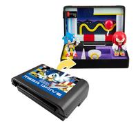 Réplique collection Console rétro pliable SEGA Mega Drive - Console Heroes Sonic Boss Bundle - 4 figurines Supervillains (Mecha Robotnik, Mecha Sonic, Mr. X, Death Bringer) et Diorama Sonic 1 exclusif