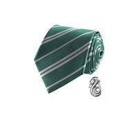 Cinereplicas HARRY POTTER - Cravate avec Pin's - Edition Deluxe - Licence Officielle - Serpentard - Taille Unique - 100% Microfibres - Vert