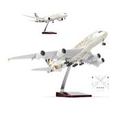 Réplique d'avion Miniature Etihad B787 l'échelle 1:160, moulée sous Pression, à Collectionner, avec Commande Tactile sonore, avec gabarits T et Support, for Collection décoration, Cadeau(Normal)