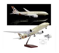 Réplique d'avion Miniature Etihad B787 l'échelle 1:160, moulée sous Pression, à Collectionner, avec Commande Tactile sonore, avec gabarits T et Support, for Collection décoration, Cadeau(Upgraded)