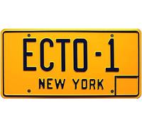 - Réplique de la Plaque d'immatriculation en métal de la Voiture ECTO 1 Compatible avec Cadillac 1959 Orange du Film Ghostbusters (56)