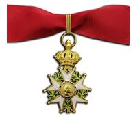 Réplique de médaille de l'empereur Napoléon de la Légion d'honneur - Broche d'officier chevalier senior, bijoux militaires de collection (Honneur et Patrie)