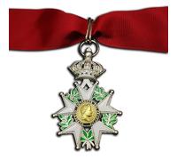 Réplique de médaille de l'empereur Napoléon de la Légion d'honneur - Broche d'officier chevalier senior, bijoux militaires de collection (Honneur et Patrie)