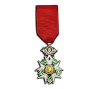Réplique de médaille de l'empereur Napoléon de la Légion d'honneur - Broche d'officier chevalier senior, bijoux militaires de collection (Honneur et Patrie), One size, Acier allié, Pas de pierre