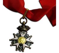 Réplique de médaille de l'empereur Napoléon de la Légion d'honneur - Broche d'officier chevalier senior, bijoux militaires de collection (Honneur et Patrie), One, Acier allié