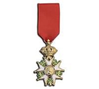 Réplique de médaille de l'empereur Napoléon de la Légion d'honneur - Broche d'officier chevalier senior, bijoux militaires de collection (Honneur et Patrie), One, Acier allié