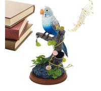 Réplique de perroquet électrique - Oiseau activé par la voix, jouet chantant intelligent et automatisé, décoration réaliste à piles | Ornement de jardin intérieur et extérieur, cadeau animé fantaisie