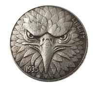 Réplique de pièce commémorative des American Eagles de 1935, pièce de collection en cuivre de style antique avec motif tête d'aigle audacieux, pièce historique vintage pour exposition et collection nu