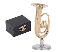 Réplique de Tuba SustVita en Laiton plaqué Or pour collectionneurs, Un Mini Instrument de Musique Tuba avec Support pour Affichage sur Les étagères, Les Bureaux et dans Les