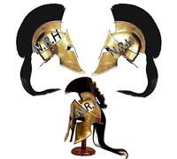 Réplique du casque médiéval romain 300 Spartan avec support en bois