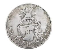 Réplique d'une pièce commémorative de style mexicain, pièce de collection en cuivre avec motif « Libertad » et balance de la justice, pièce historique argentée antique de 45 mm pour exposition et coll