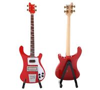 Réplique Mini Basse Rouge Mini modèle d'instrument de Musique avec Supporter pour Décoration d'intérieurGuitare Miniature en Bois Ornaments Ornaments Ornaments