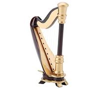 Réplique miniature de harpe de 8,9 cm, modèle d'instrument de musique en bois de tilleul fabriqué à la main avec étui cadeau, pour Noël, anniversaire, enfants, musiciens
