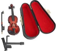 Réplique miniature de violon, mini-modèle, correspondance exquise et réaliste avec le stand Black Case Dollhouse Accessoires pour Office Home