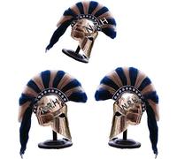 Réplique nautique Moyeu Médiéval Ancient Costume Armure Roman Grec Corinthien Casque Avec Support en Bois
