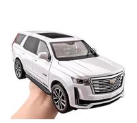 Réplique Proportions 1:24 Cadillac Escalade SUV Modèle De Voiture en Alliage Moulé sous Pression en Métal Jouets Sonores Et Lumineux Collection Bureau Décoration Cadeau Affichage Jouets Non RC(White)