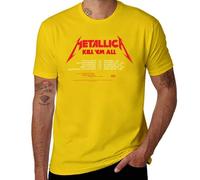 Réplique Thrash Metal T-Shirt Homme Band Tee, Vintage Rock Graphic Chemise Unisexe, Style jaune, L