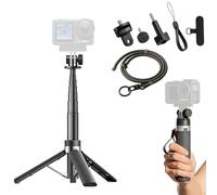 Repmidfer Kit trépied extensible pour caméra d'action 73,6 cm, portable, anti-chute, avec sangle de sécurité, dragonne et cordon de téléphone, compatible avec GoPro, DJI Osmo, Insta360 pour vlogging