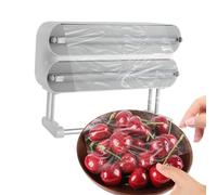 Repomanda Derouleur Film Alimentaire Magnétique 3 en 1 Distributeur Papier Aluminium et Film avec Coupe-métal Dérouleur Film Étirable sans Perçage pour Cuisine, Restaurant, Café