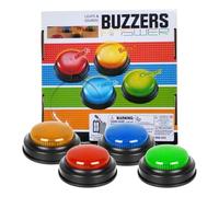 Réponse Buzzers, Game Buzzer - Buzzers de jeu de vec des lumières et du son | 4x accessoires de compétition de bouton de réponse rapide facile à utiliser pour la fête