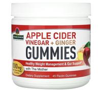 Réponse de la nature - Gommes de vinaigre de cidre de pomme et gingembre - 45 gommes de pectine