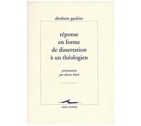 Réponse En Forme De Dissertation À Un Théologien Sur Les Sentiments Des Sceptiques