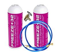 REPORSHOP - 2 bouteilles Gel gaz réfrigérant écologique +32 organique 350g + + tuyau Valve de substitution R32, R410A