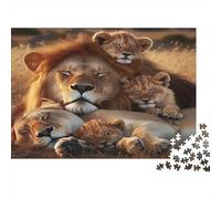 Repos Famille Lion Puzzle 1000 Pièces Adulte avec Clic Parfait, Ensemble De Casse-tête en Puzzle énigme De Compétence Logique pour Un Hobby Créatif, Puzzle À La Meilleure Évaluation 70x50cm/1000pcs