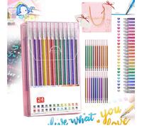 Reposaltrust Glitter Pens, Glitter Gel Pen Set, Sparkle Multicolors Gel Pens, 1.0mm Metallic Vibrant Sparkle Pen, Glitter Highlighters Markers for Drawing and Doodling (24 Color)