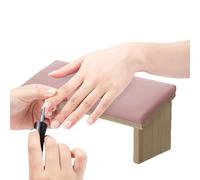 Repose à la main de l'ongle - Reste du bras de l'ongle | Tampons d'armes de manucure en cuir PU en bois | Nails Polishing Arms Rests | Nails Art Stand Rêst for Home | Stand à la main pour Naîl Tech |