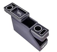 Repose-bras De Voiture Pour Mazda Pour Biante 2008-2016 Rangée Avant Garde-corps Boîte Ensemble Général Affaires Accoudoir Central Magasin Accoudoir Automobile(Gray Wireless charg)