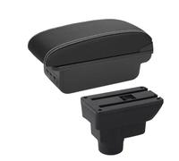 Repose-bras De Voiture Pour Opel Pour Corsa D Accoudoir Dossier Pièces Intérieures Boîte De Rangement Rénovation Accessoires Accoudoir Automobile(B Black white 3USB)