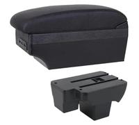 Repose Bras De Voiture Pour VW Pour Polo 2019-2024 Accoudoir Voiture Boîte Rangement Interface USB Console Centrale(E1 Black Line)