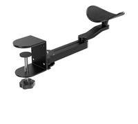 Repose Bras Ergonomique Accoudoir de bureau pivotant et ergonomique en aluminium, coussin de coude à pince for bureau et table de jeu(Black)