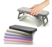Repose-bras pliable pour manucure - Coussin de table - Accoudoir de bureau - Éponge de support - Outil de polissage - Pour salon de pratique (gris)