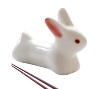 Repose-couverts Bunny - Porte-cuillère et fourchette en céramique, petit support pour baguettes, repose-ustensiles, glaçage blanc 30 g | de stylo de couverts de restaurant d'hôtel de table