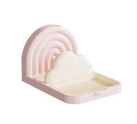 Repose-cuillère arc-en-ciel avec bac d'égouttement - Support de couvercle pour ustensiles de cuisine, couverts et baguettes, organiseur stable 23 x 14 cm (rose)