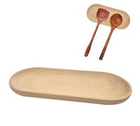 Repose Cuillère Cuisine, Porte Cuillere Cuisine en Bois Rétro Naturel Porte-Ustensiles Cuisine pour Porte-Couverts de Comptoir pour Spatules Cuillères Pinces et Autres Ustensiles de Cuisine Brun Clair