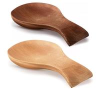 Repose-cuillère en bois lot de 2 porte-cuillère en bambou naturel avec bord anti-goutte pour comptoir de cuisine repose-ustensiles pour spatule et louche