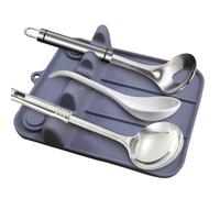 Repose-cuillère en silicone - 17x14x3,5 cm, repose-ustensiles en silicone, design lisse | Ventouse anti-goutte pour aide de cuisine, support d'ustensiles de gril pour louches, pinces, spatule