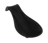 Repose-cuillère en Silicone Noir Épais Cuisine et Restaurants | Fourchette et Baguettes, Support Pratique pour Cuillère, Protège le Comptoir, Usage la Plaque