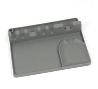 Repose-cuillère en silicone, support de cuillère, grande taille, 5 emplacements et 1 récipient de cuillère, tapis d'égouttement, facile à nettoyer, design trou, repose-ustensiles de cuisine pour