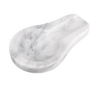 Repose Cuillère Marbre Cuisine, Antidérapant, Gris Clair | Support pour Spatule, Louche, Fourchette, Cuillère à Café, Comptoir de Cuisine, Ustensiles de Cuisine, 16.5 x 10 x 1.8 cm