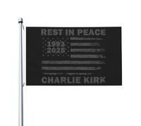 Repose en paix Charlie Kirk 1993 2025 Drapeau USA Drapeau 3x5 pieds Drapeaux double face extérieur Bannière pour extérieur Noir
