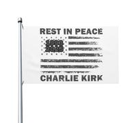 Repose en paix Charlie Kirk 1993 2025 Drapeau USA Drapeau 3x5 pieds Drapeaux double face extérieur Bannière pour extérieur Blanc
